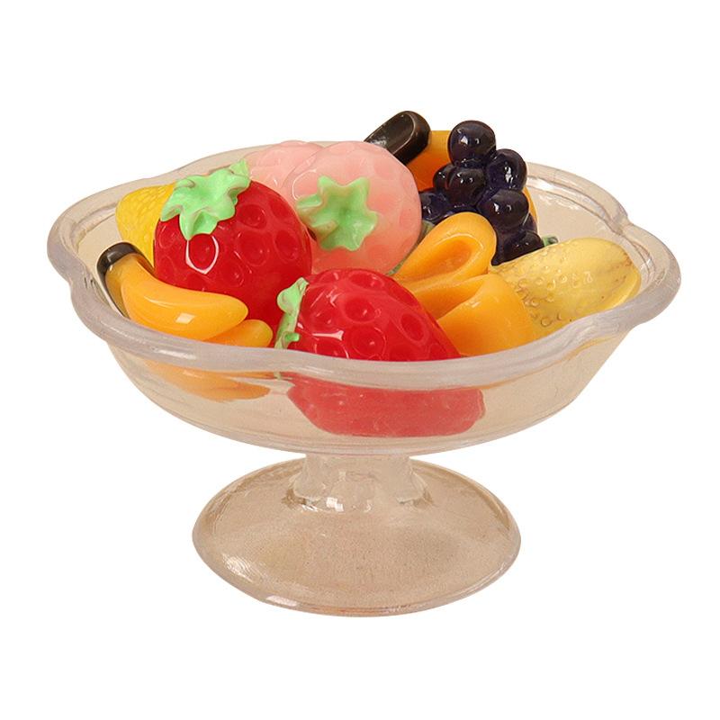 Doll House Simulation Mini Transparent Fruit Tray Decoration Pieces Fruit Food Play Accessories