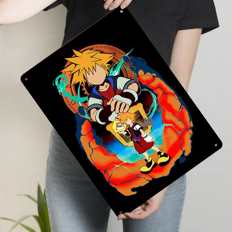 

Kingdom Hearts Theme Custom Iron Painting Anime Character Wall Decor for Living Room Bedroom 20x30cm（7.8x11.8inch）