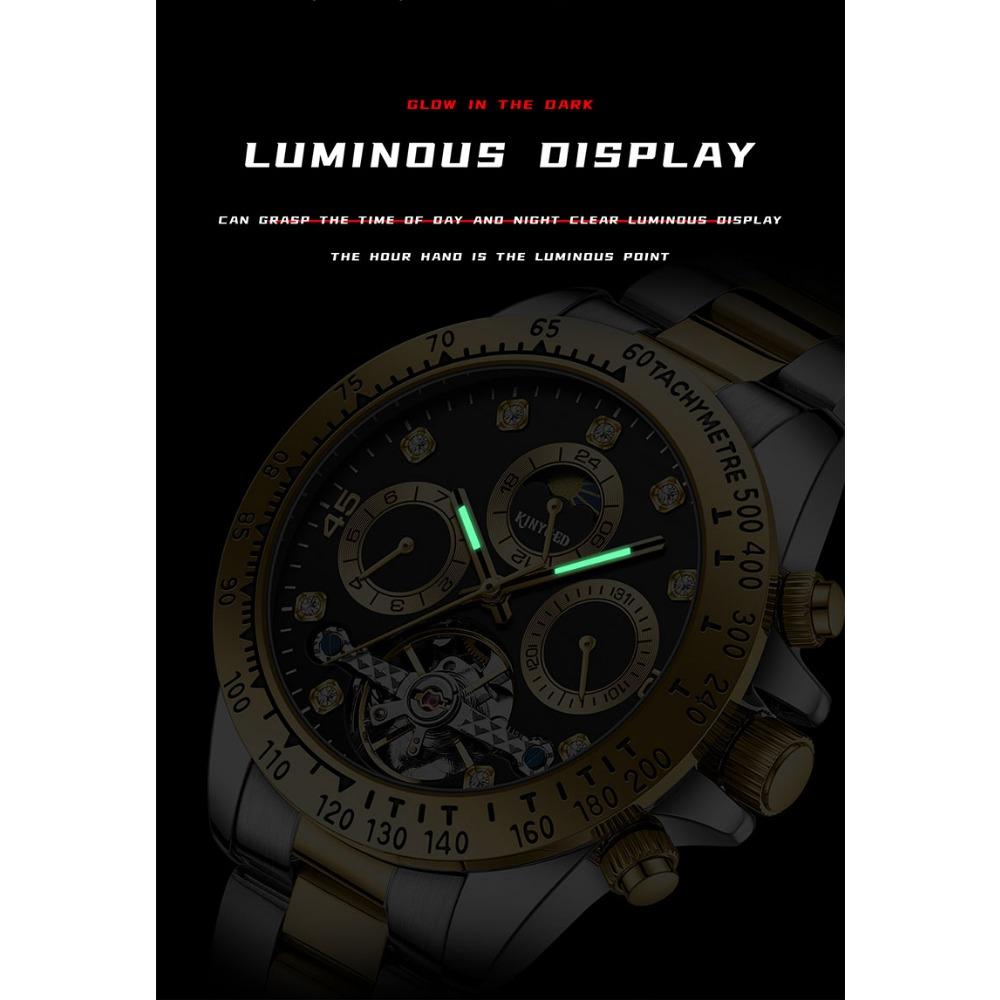 KINYUED  2026 New Men's Automatic Mechanical Watch Stainless Steel Waterproof Watch