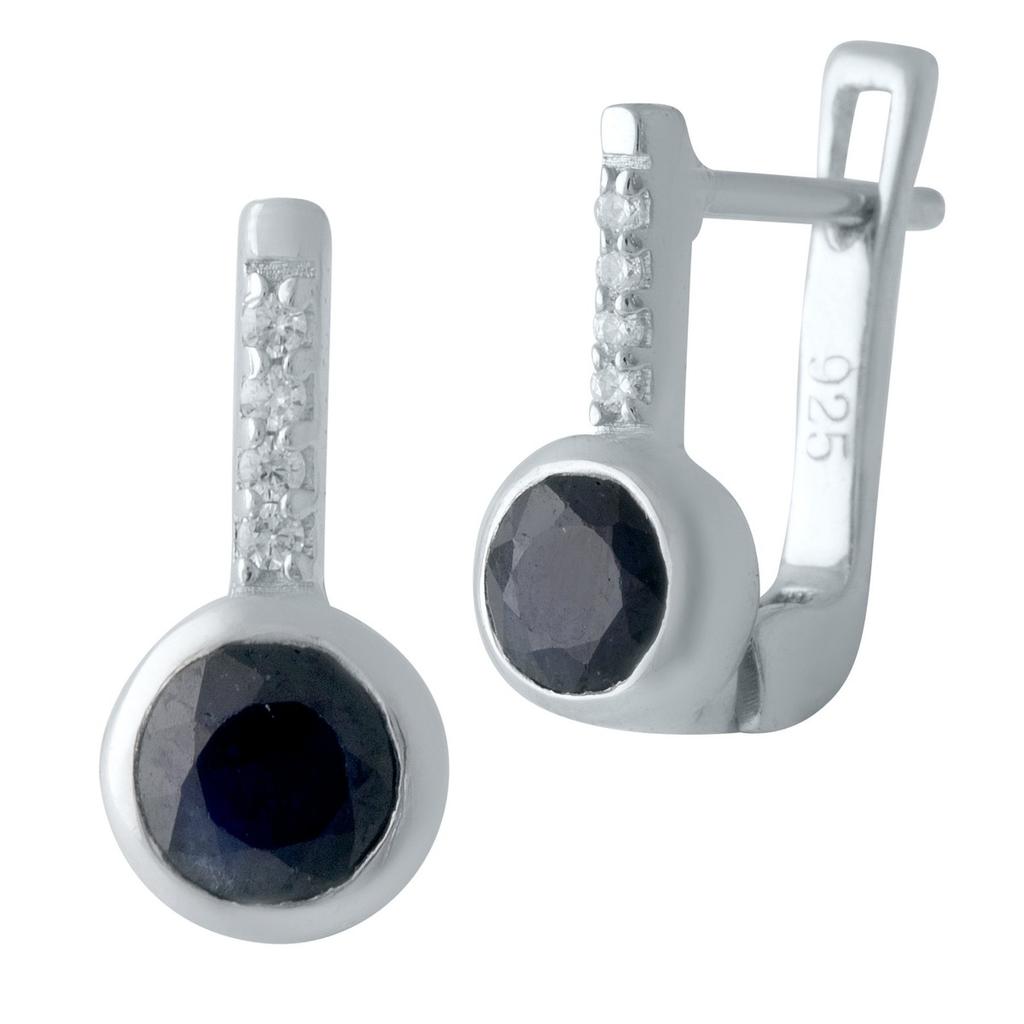 Silver Earrings with Natural Sapphire (1824597)