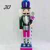 Indoor Christmas Decor Wooden Nutcracker Figurine, Hand Painted Soldier Ornament, Bright Large Figurine Color Statue for Holiday Home Desktop