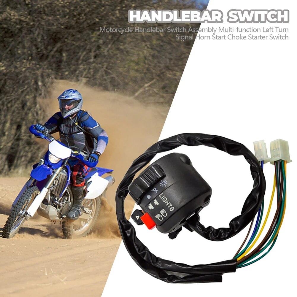 Ghidon de motocicletă de 7/8 "22mm, ansamblu de comutator de sufocare multifuncțional, pentru 70cc, 90cc, 110cc, 125cc Quad ATV Buggy