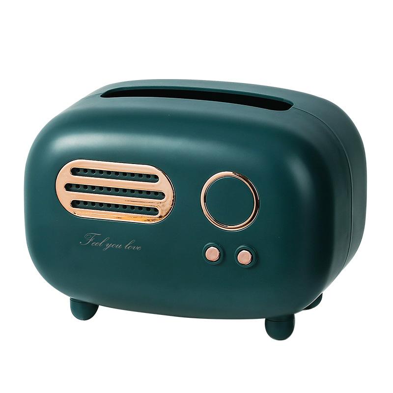 Kreativ Radio Shape Tissue Box Stue Luksus Retro Hjem Restaurant Dekorasjon Papir Box Sofabord Tissue Case Ornament