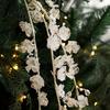 Mantelpiece Holiday Accents Faux Crystal Christmas Tree Picks, Acrylic White Glitter Sprays for Decor And Clear Faceted Beads Wreath Centerpieces,