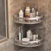 Punch-Free Aluminum Corner Bathroom Storage Rack