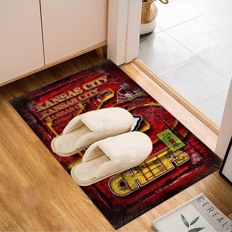 Kansas Chiefs Logo Rug Game Carpet, Floor Mat for Bedroom Living Room Entryway Rug, Home Decor Idea Gift for Christmas birthday