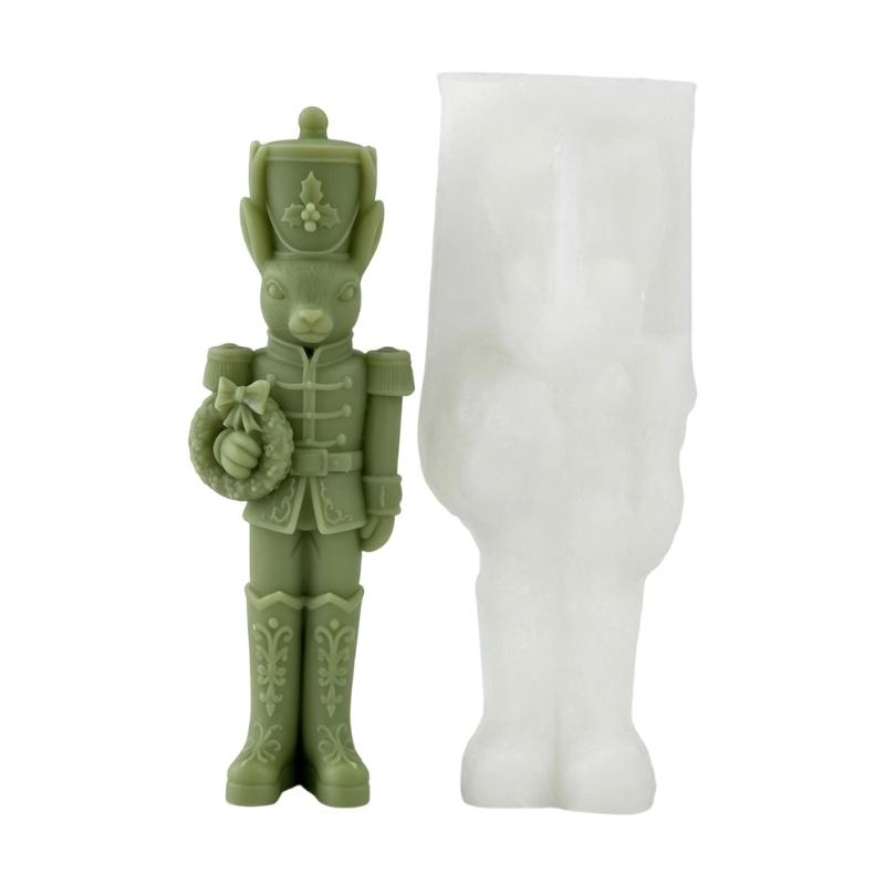 Side Slit Candle Making Form for Holiday Figure Projects, Flexible Standing Soldier Shape for DIY Winter Use and Display