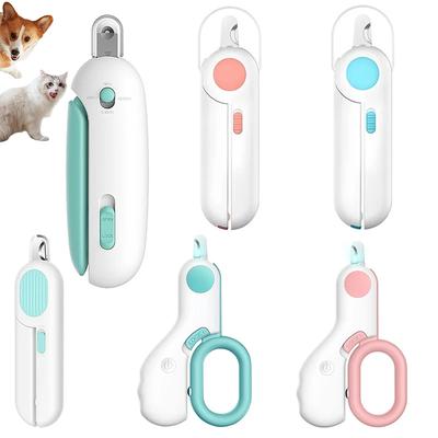 Katze Hund Nagelschere Trimmer Haustier Nagelschere mit LED-Licht und Nagelfeile Professionelles Pflegewerkzeug-Set für die Krallenpflege von Haustieren