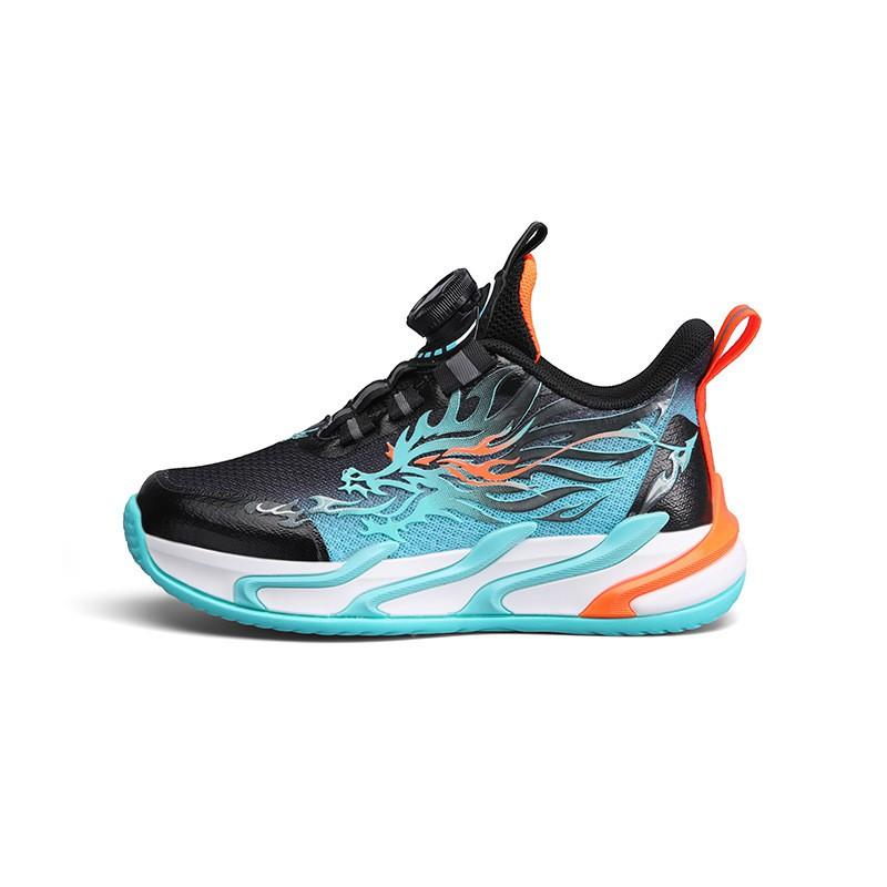 Boys Breathable Mesh Running Shoes With Rotating Snap Lightweight Casual Sneakers Lightweight Kids Sneakers