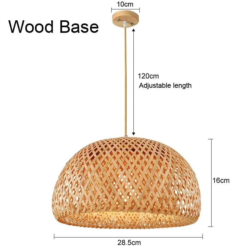 Bamboo Pendant lamo Retro Bamboo Weaving Chandeliers have base Black White Wood Restaurant Lighting Handmade Natural E27 Bulb