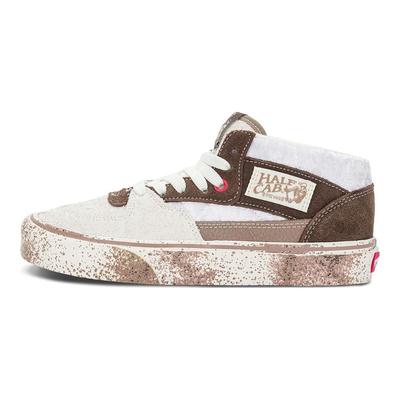 Halbhohe Unisex-Skateschuhe Schwarz Weiß Runde Zehenpartie Schnürung Gepolstert Strapazierfähig VN000DZ3D63
