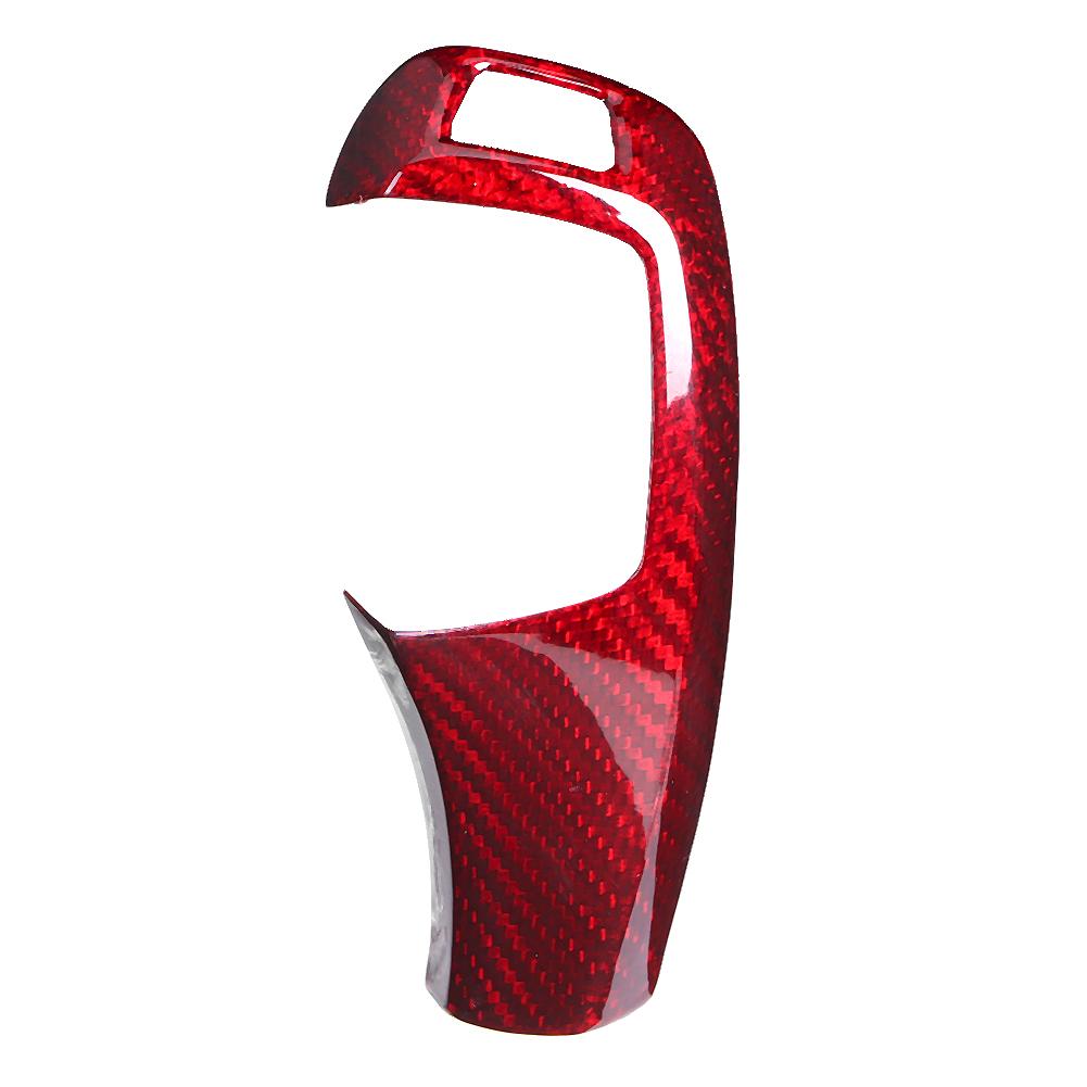 Carbon Fiber Texture Gear Shift Knob Head Cover Trim Fit for X5 2008 2013 Red