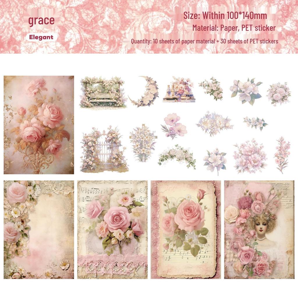 Mengze Series Retro Story DIY Journal Collage Pack - 6 Styles