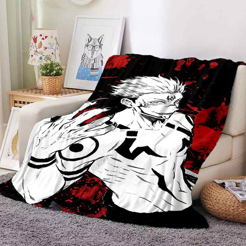 3D Cartoon Jujutsu Kaisen Anime Itadori Yuj Blanket,Soft Throw Blanket for Home Bedroom Bed Sofa Travel Picnic Office Cover Kids