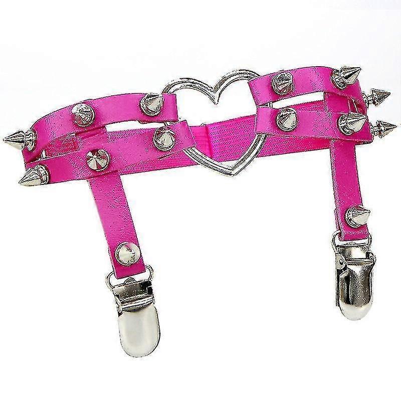 Garters Sexy Rock Pub Punk Garter Belt Rivets Thigh Harness Heart Pu Leather Vintage