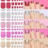 22 autocollants pour ongles d'orteils couleur unie finition irisée par feuille - Rénovation des ongles DIY à la maison