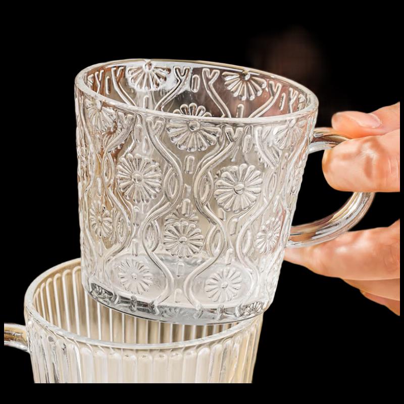Shangqi Begonia Flower Glass Breakfast Cups (5-Pack)