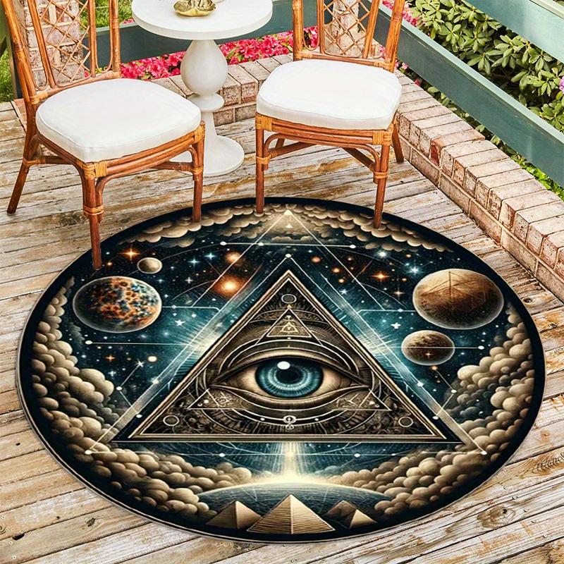 Eye Of Providence Round Rug Floor Mat Doorway Rug With Nonslip Backing Outdoor Patio Camping Rug Floor Mat Living Room Bedroom Decoration