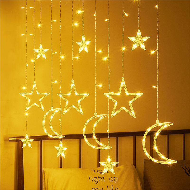 Solar-Powered LED Star String Lights for Outdoor Christmas Decorations