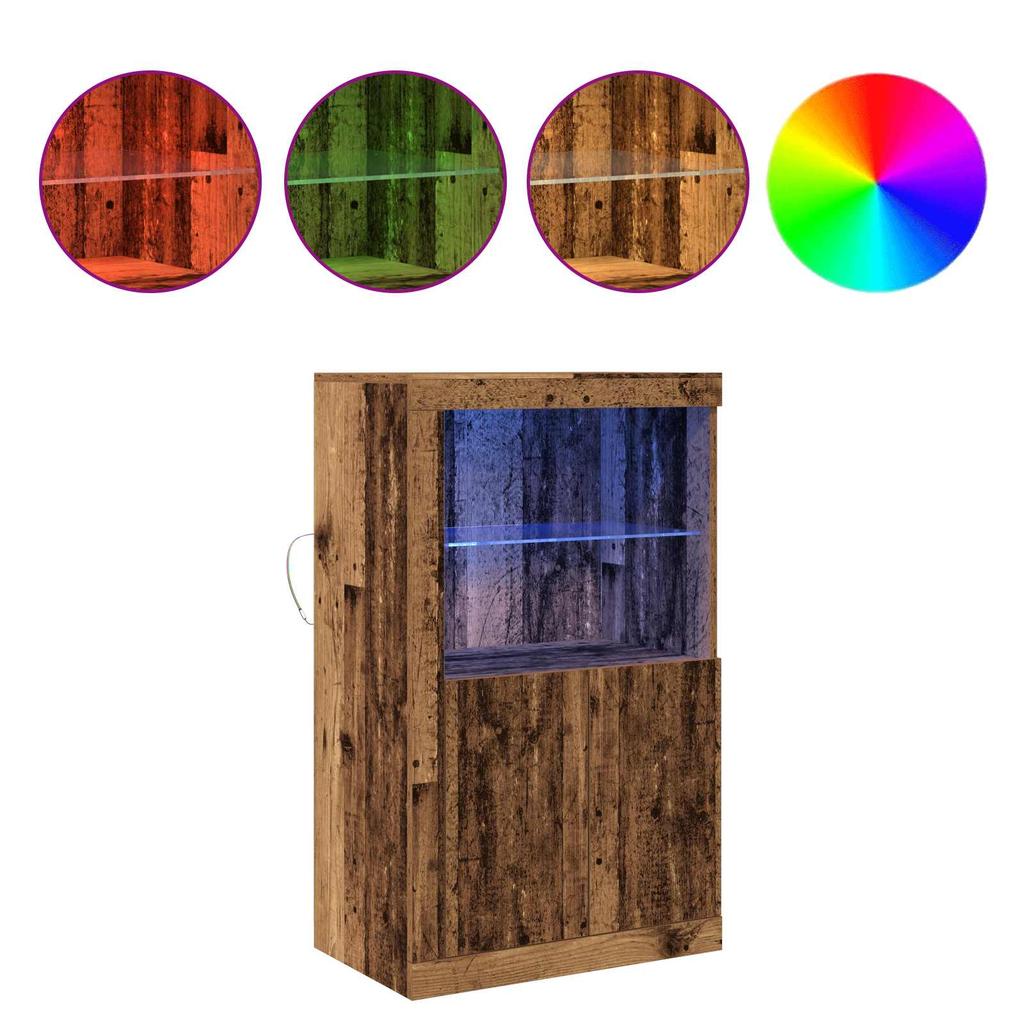 LED Sideboard Reclaimed Wood Look 60.5 x 37 x 100 cm Engineered Wood