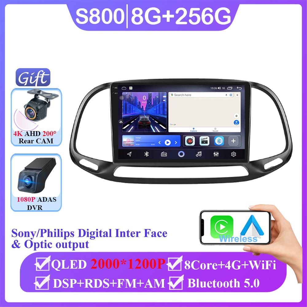 Wireless Carplay For Fiat Doblo 2015 - 2020 Android 14 Auto Radio Stereo Navigation Multimedia No 2din DVD High-performance QLED