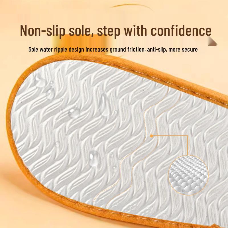 Thickened Non-Slip Disposable Slippers for Hotels, Homestays, and Foot Bath Shops - Winter Hospitality Slippers