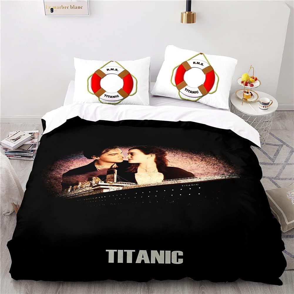 Titanic Jack And Rose Bedding Set Movie Bedding 2/3Pcs Sets Duvet Cover Anime Bedroom Bedclothes Pillowcases