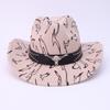 Jazz hat versatile casual printing graffiti seaside vacation travel sunscreen sunshade curled denim gift hat