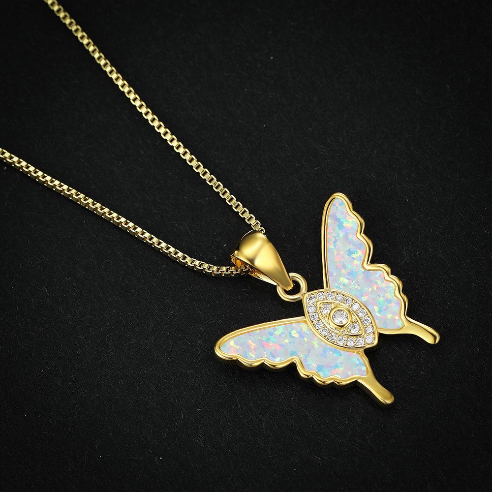 New Eye Shaped Three Dimensional Butterfly Pendant Necklace Three Dimensional Light Niche Accessory