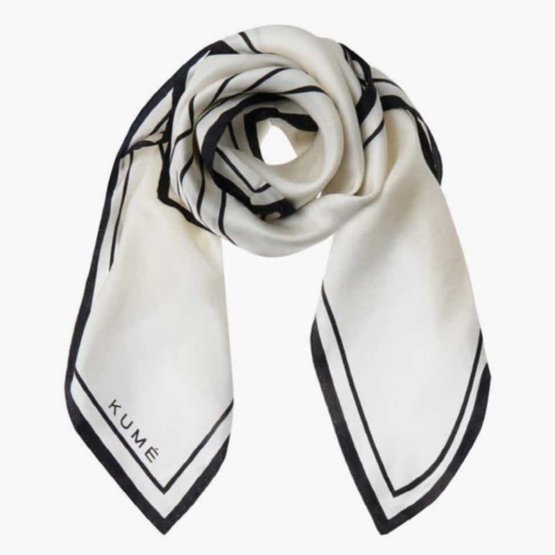 KUME KUME Classic Silk Scarf, Ivory
