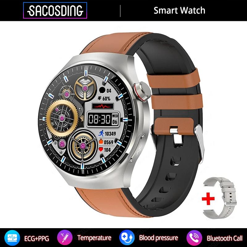 SACOSDING GT4PRO Smart Watch Women Wireless Call ECG+PPG Blood Pressure Health Monitor SOS Sports Fitness Smartwatch For Men