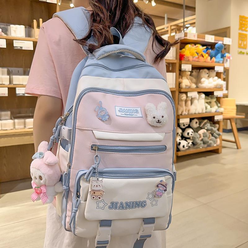 School bag Children's elementary school students Girls Junior high school students High school two-piece set Backpack