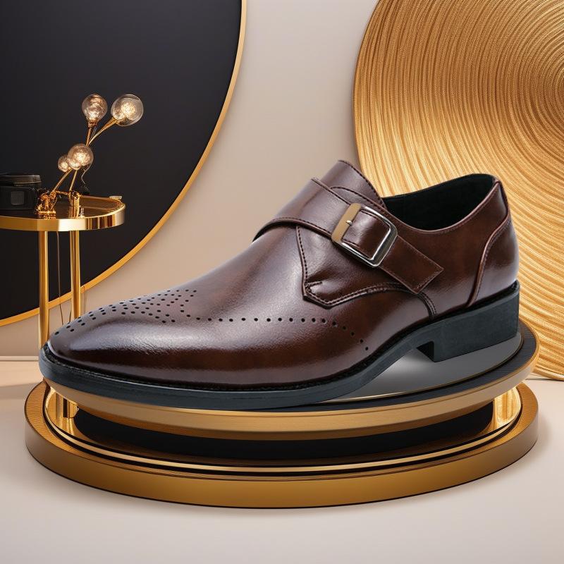 

Leather shoes men s large size retro square head business dress leather shoes versatile men s shoes one pedal casual lazy shoes men 48