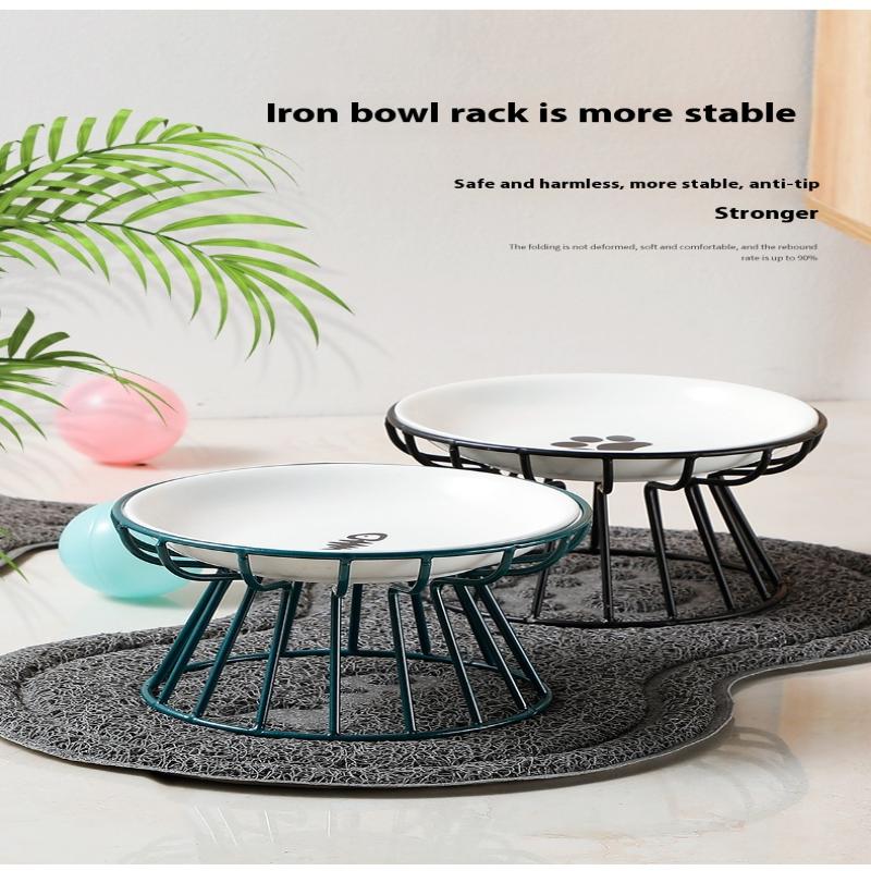 Ceramiczna podwyższona miska dla zwierząt jedzenie woda smakołyki dla kotów i psów stojak na miski akcesoria do karmienia i picia na zewnątrz