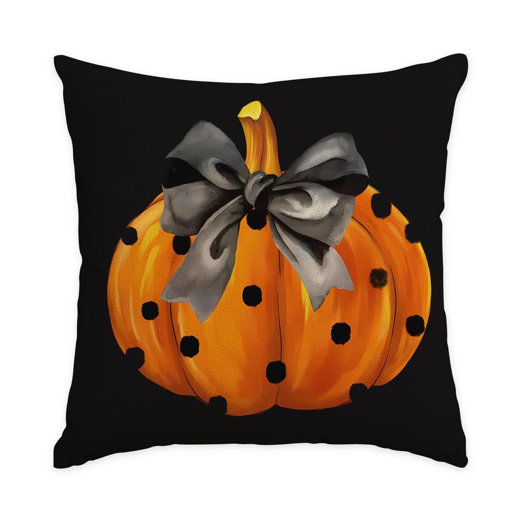 1/4Pcs Halloween Pillowcase, Halloween Orange Pumpkin Ghost Cushion Cover, Decorative Sofa, Living Room, Bedroom Cushion Cover