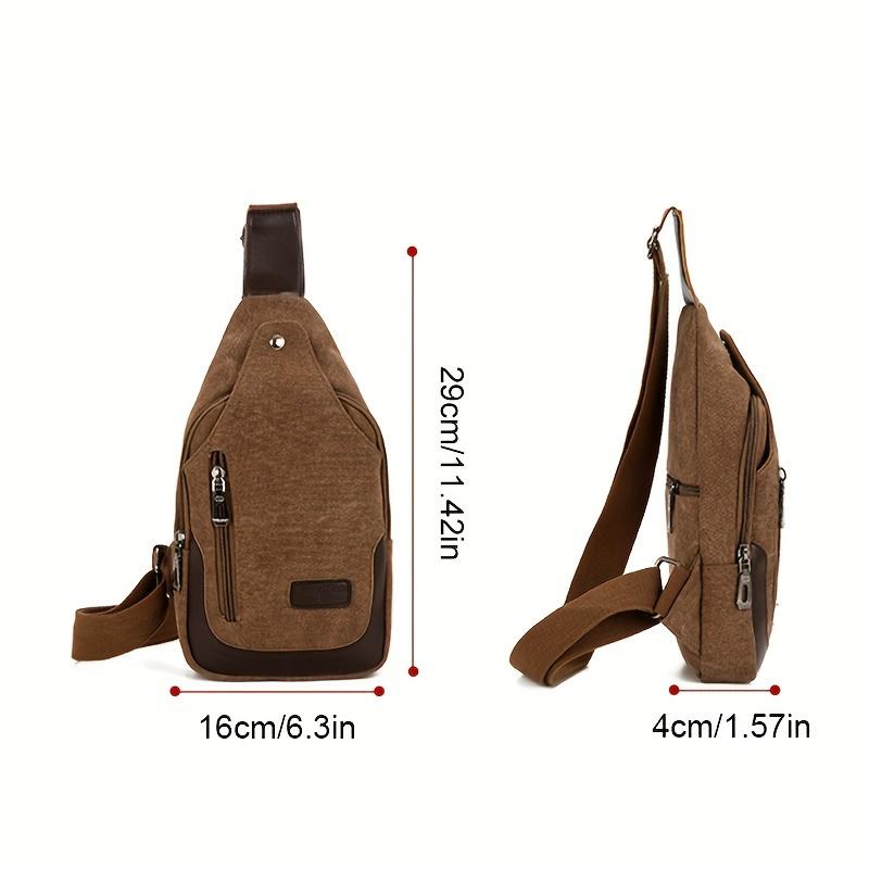 1 Stück Camping-Brusttasche aus Segeltuch für Herren, einfarbig, verschleißfest, große Kapazität