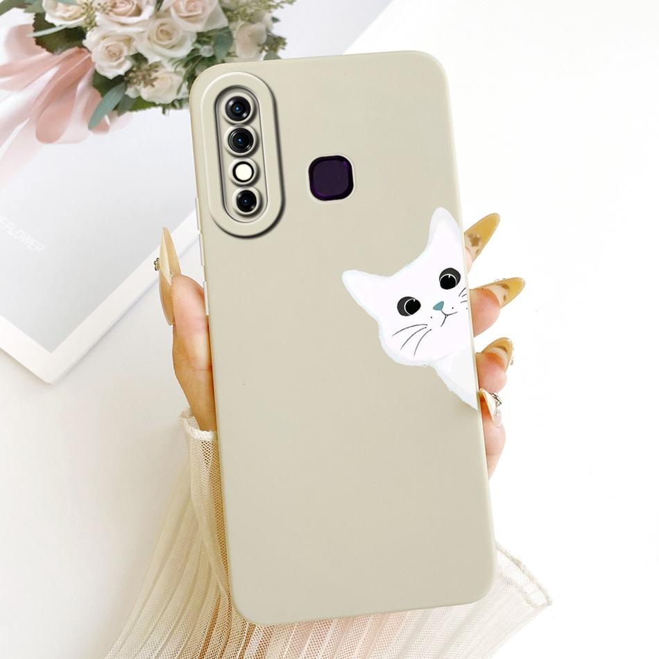 For Infinix Hot 8 / Hot 8 Lite X650 X650C X650B X650D Cute Cat Flower Cartoon Phone Case Shockproof Soft Silicone Covers Bumpers