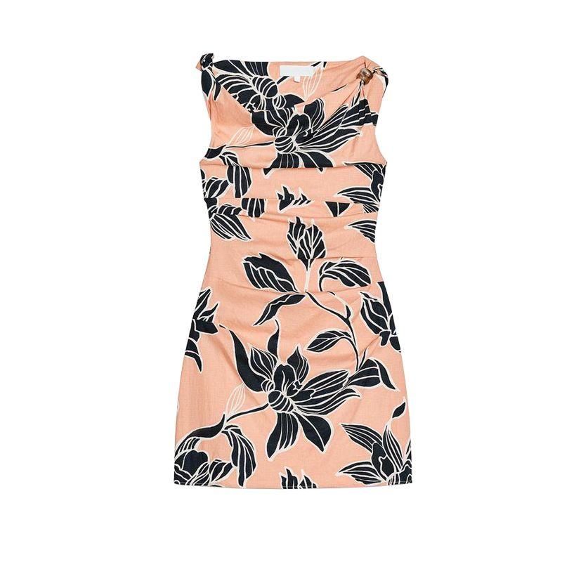 

Summer New Product Women s Clothes Seaside Holiday Style Linen Blend Print Sleeveless Mini Dress 2587059 Multicolor L
