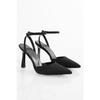 Women's Martini Black Patent Leather Belted Ankle Stiletto