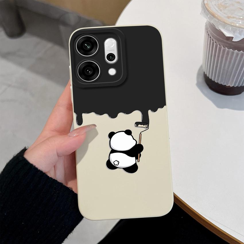 For Oppo Reno14 Pro 14F A5 A5X K13 Phone Cases Table Cartoon Cat Pattern Phone Case Camera Protection Shockproof Silicone Covers For Oppo Bumper Shell