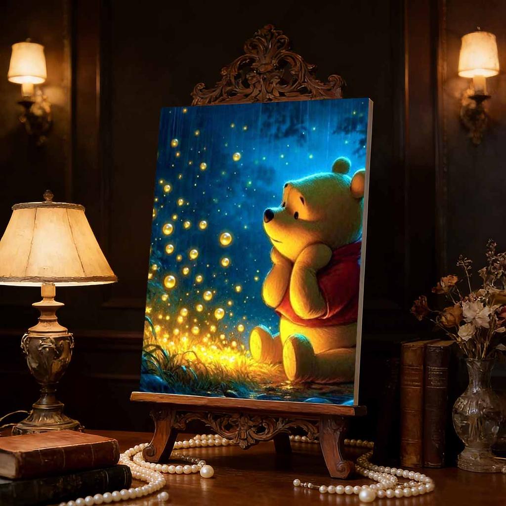 Disney Winnie The Pooh Mosaic Painting Handmade Pearl Embroidery Artwork for Christmas Gift for The Recipient Home Decor Design