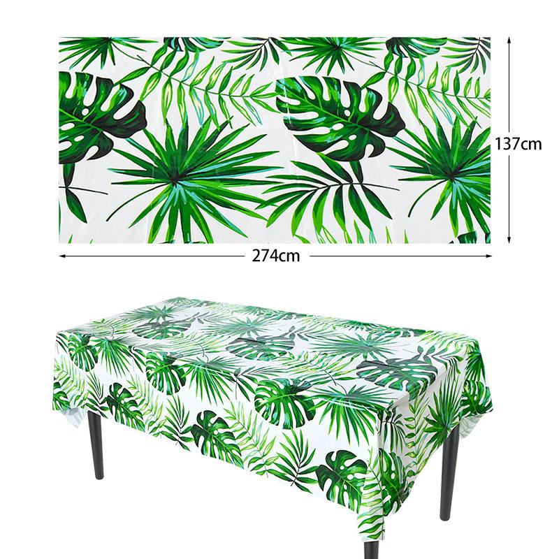 

Hawaiian Party Disposable Tablecloth Palm Leaves Table Cover Hawaii Wedding Tropical Jungle Birthday Party Tableware Supplies