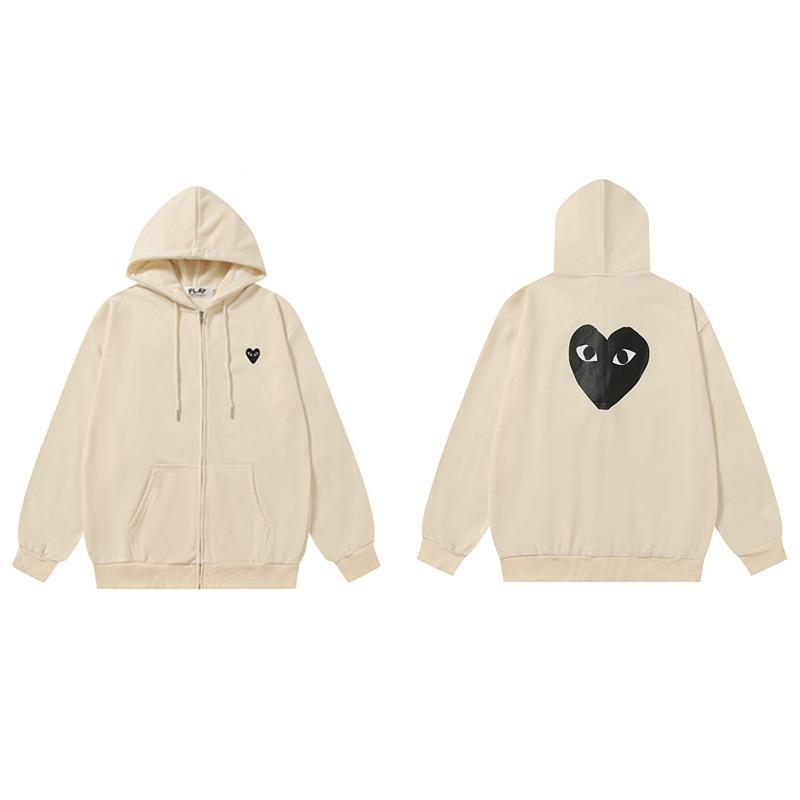 JB PLAY love Japanese fresh loose teen couple zipper hooded terry casual crew neck guard