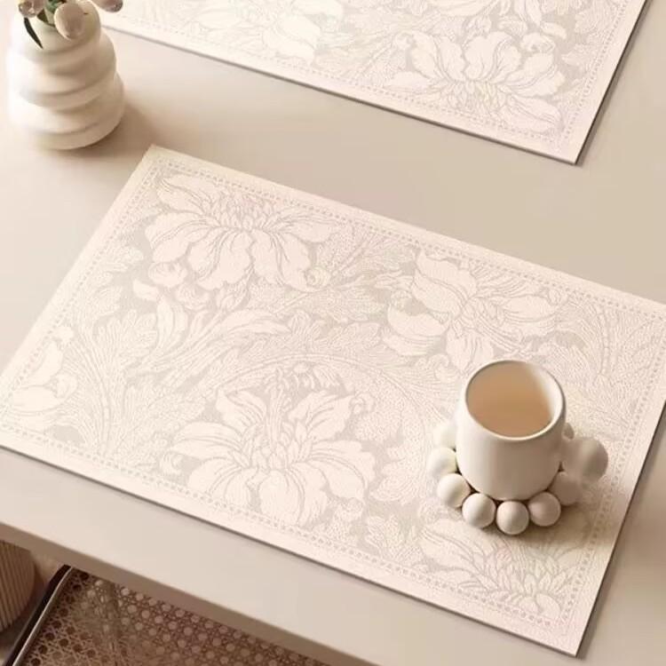 Leather Placemat Waterproof and Oil-proof Thermal Insulation Mat Light Luxury High-end Western Food Mat Coffee Machine Desktop Mat Leave-in Coaster