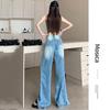plus size Vintage hole high waist casual loose long Women spring summer jeans denim wide leg Pants