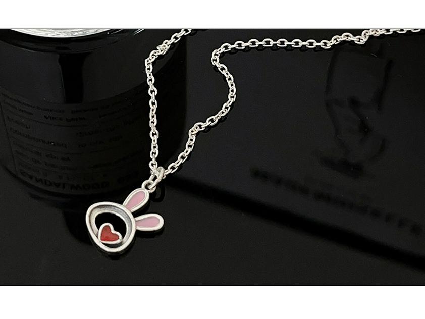Yinruitai S925 Sterling Silver Rabbit Hoodie Necklace - Women's Luxury Design Clavicle Chain