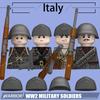 WW2 Militar Itália Soldado Figuras Blocos de Construção Exército Oficial Guerreiro Infantaria Acessórios Arma Capacete MOC Tijolos Brinquedo Menino Presentes