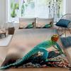 Lizard Duvet Cover Set Reptile Bedding Sets King Size for Boys Girls Toad Tropical Animal Purple Floral Exotic Comforter Cover