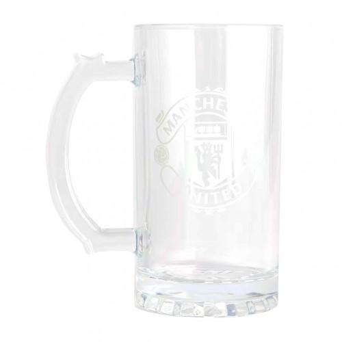 Manchester United FC Crest Glass Tankard