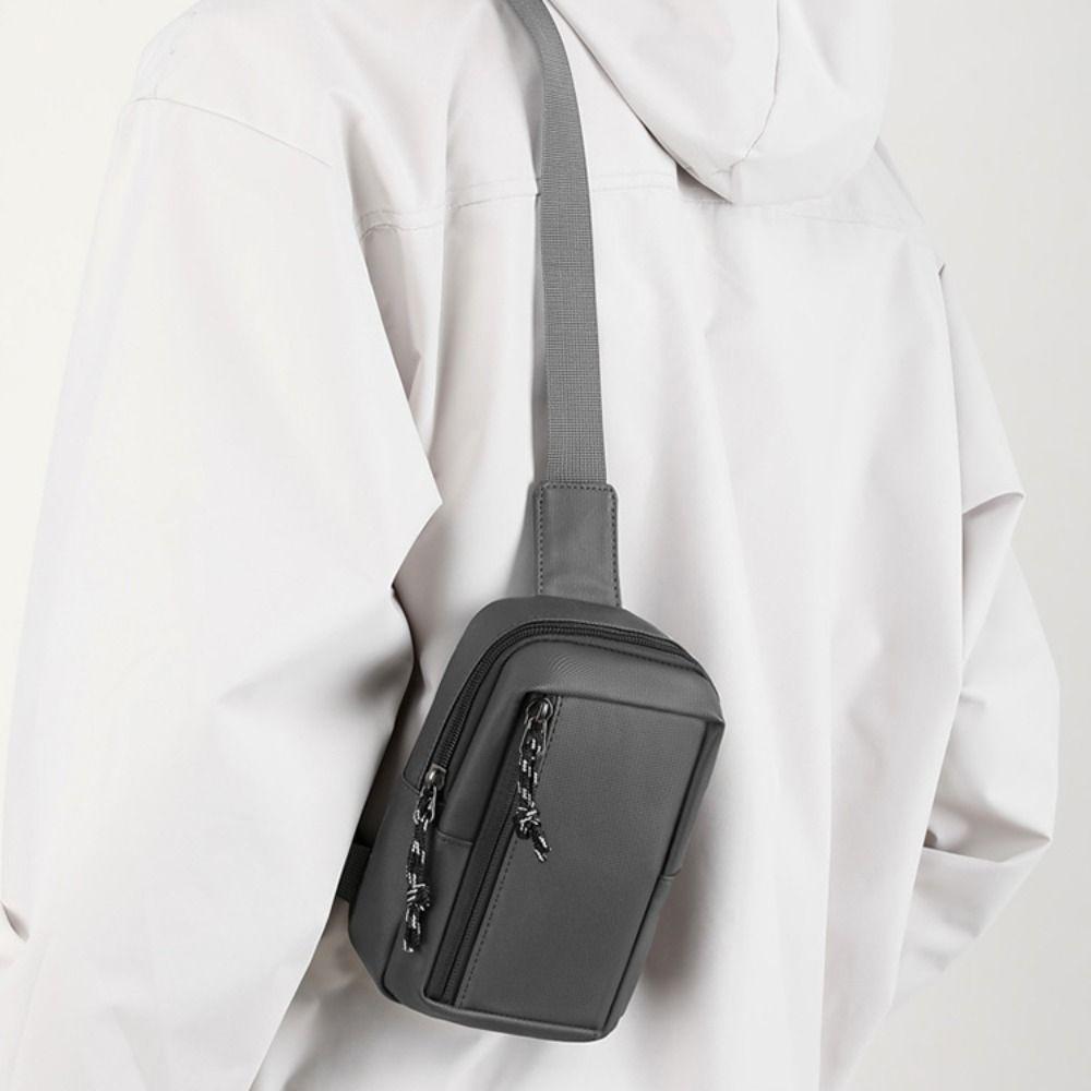 Side Sling Men Chest Bag Solid Color Man Phone Bag Casual Male Shoulder Bag  Travel